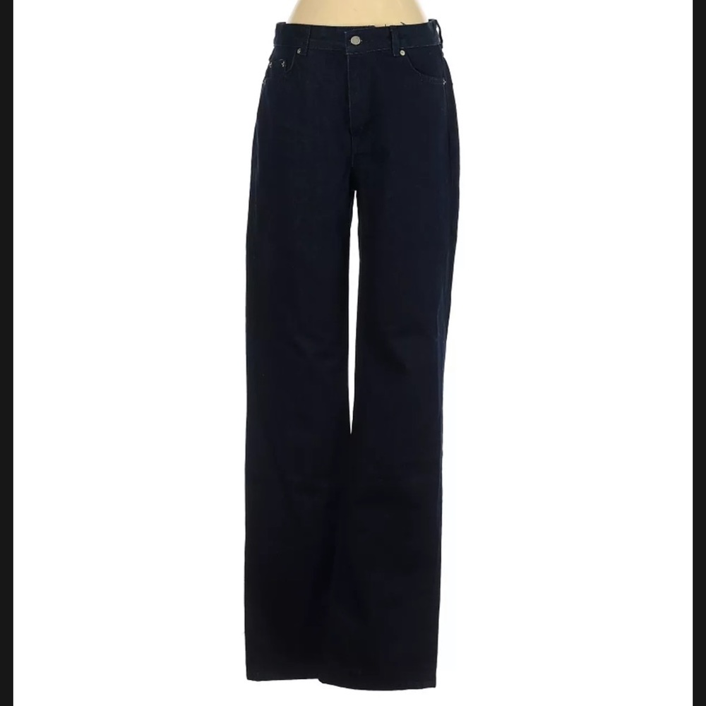 Zara size 4 high waist wide leg dark denim